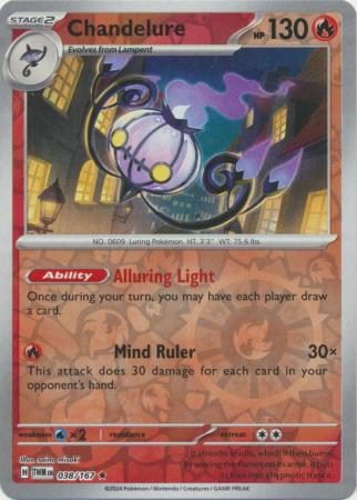 Chandelure - 038/167 - Holo Rare Reverse Holo