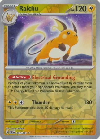 Raichu - 019/091 - Holo Rare Reverse Holo